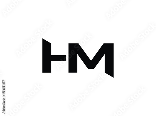 Modern geometric hm logo design on transparent background