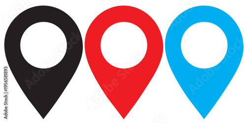 Pin icon set. location icon . destination icon. map pin. location pointer. location pointer. location collection with white background EPS10
