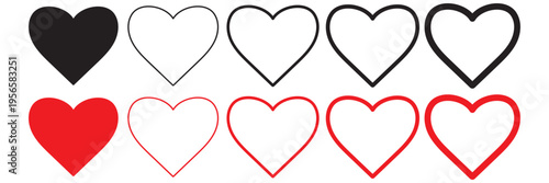 Heart vector collection. Love symbol icon set .Heart icons with white background EPS10