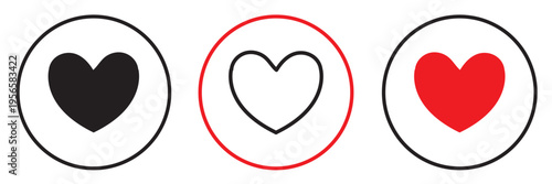 Heart vector icons. Set of love symbols isolated on with white background EPS10