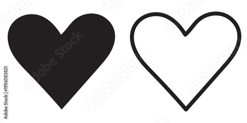 Heart vector icons. Set of love symbols isolated on with white background EPS10