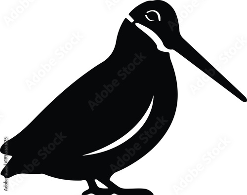 Obraz na płótnie Vector silhouette woodcock snipe bird wildlife hunting symbol illustration desig