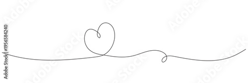 Heart hand drawn. Heart continuous line drawing. Single contour heart for love design. Single lineart sketch heart. Symbol love EPS10