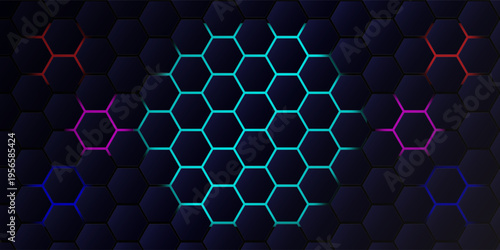 Hexagonal technology pattern mesh background