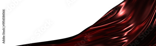 Elegant red satin fabric wa...