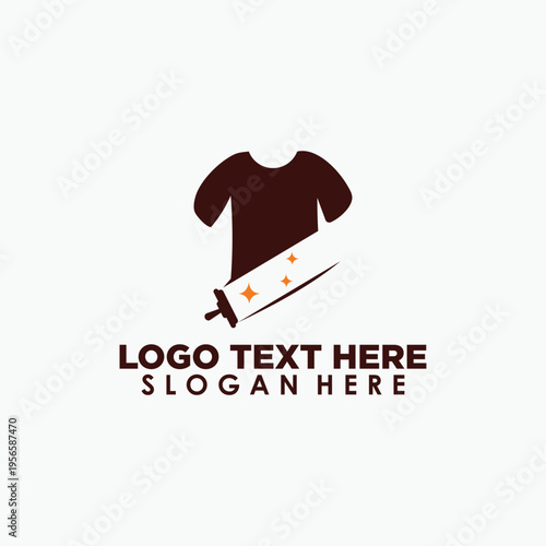 t-shirt cleaning logo concept, fashion icon design