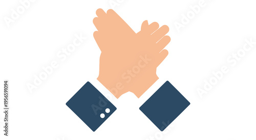 An illustration depicts hands clapping in applause showcasing a business professional s gesture of approval silhouette high quality professional detailed modern