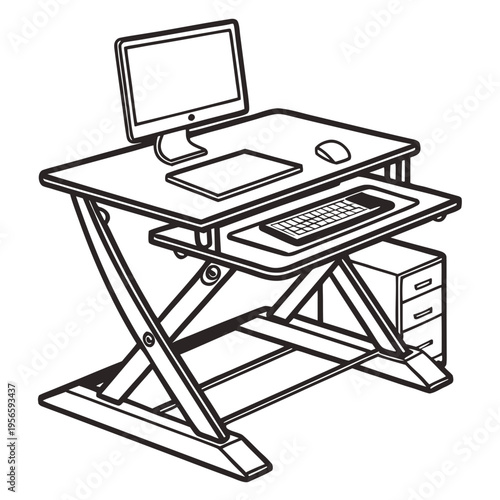 Standing desk, adjustable workstation, ergonomic office furniture, convertible desk
