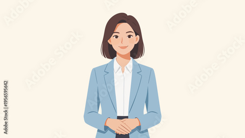 Businesswoman in blue suit