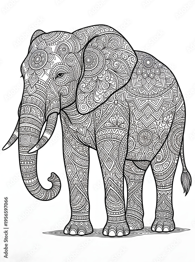 Fototapeta premium Intricate Mandala Elephant