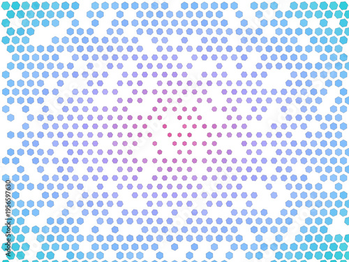 Colorful Hex Grid Generative Vector Art Pattern