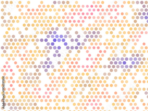 Abstract Hexagon Flow Geometric Digital Illustration