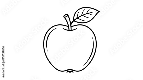 Drawing of a single fresh apple.