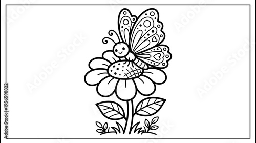 Colorful butterfly on a flower.