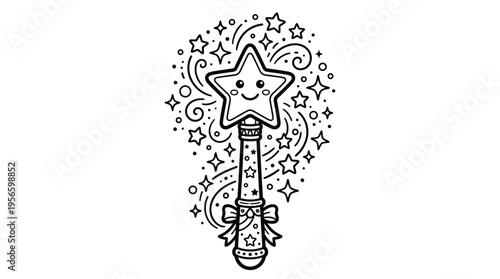 Magic wand with star on top.