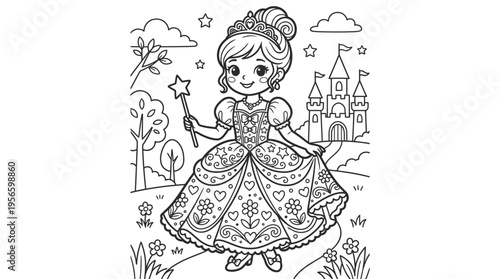 Little girl dressed as a princess.