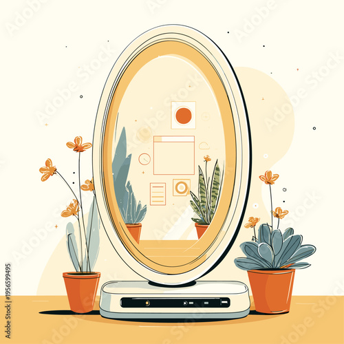 Floating Smart Mirror with Digital Interface