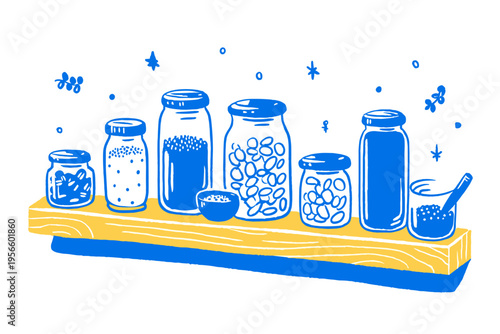 Minimalist Glass and Bamboo Pantry Containers