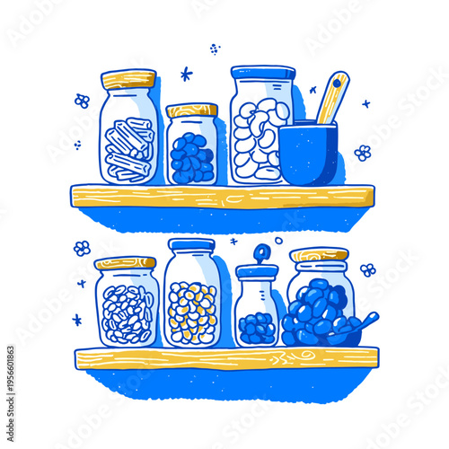 Minimalist Glass and Bamboo Pantry Containers