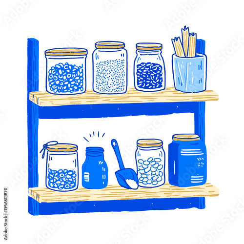 Minimalist Glass and Bamboo Pantry Containers