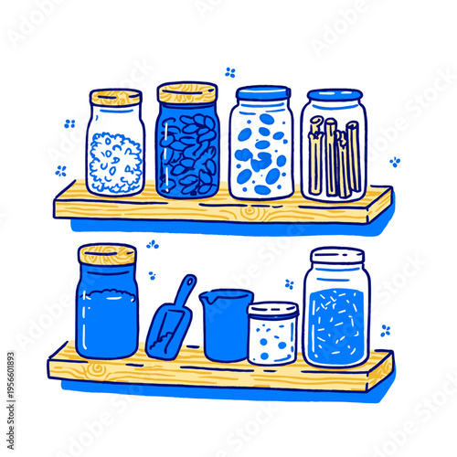 Minimalist Glass and Bamboo Pantry Containers