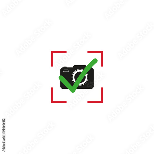 photo video recording allowed, digital camera allowed, round vector icon. eps10