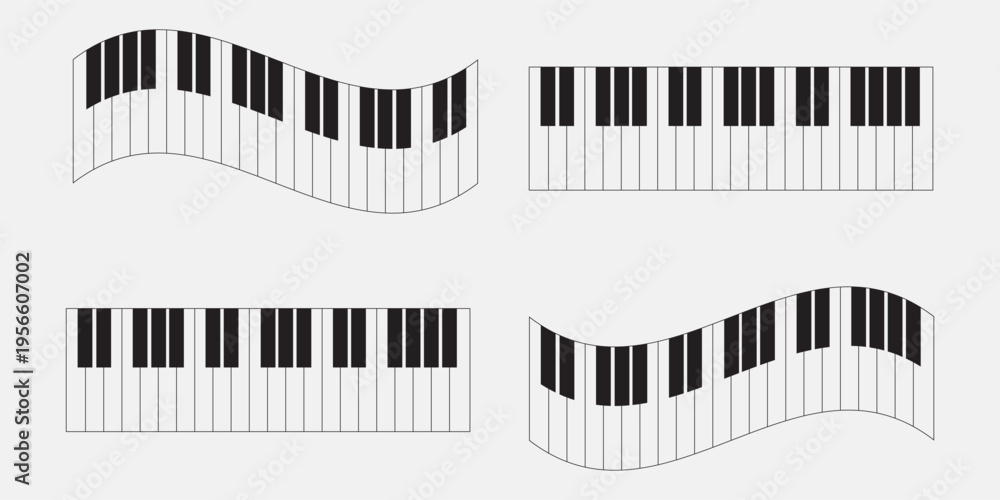 Naklejka premium Piano keys. Organ keyboard. Vector 3d illustration