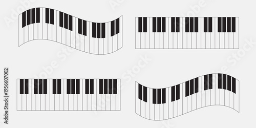 Piano keys. Organ keyboard. Vector 3d illustration