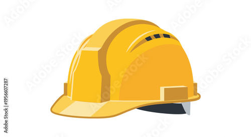 A vibrant yellow hard hat is prominently displayed presenting a bold and graphic silhouette high quality professional detailed modern elegant stylish