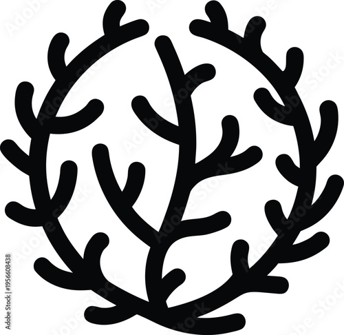 a tumbleweed rolling with branched arms the entire image silhouette vector illustration on transparent background