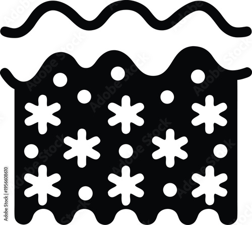 a snowdrift with soft undulating top the entire image silhouette vector illustration on transparent background