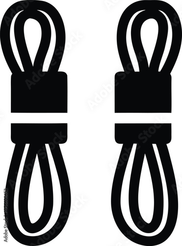 a sling with pouch and cords the entire image silhouette vector illustration on transparent background