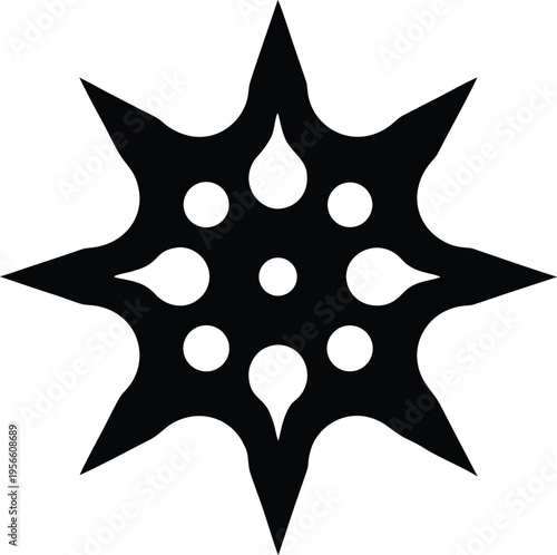 a shuriken throwing star with four points the entire image silhouette vector illustration on transparent background