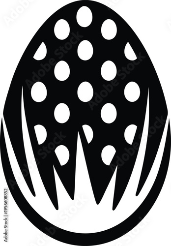 a robin s egg with speckled surface dots as textu the entire image silhouette vector illustration on transparent background