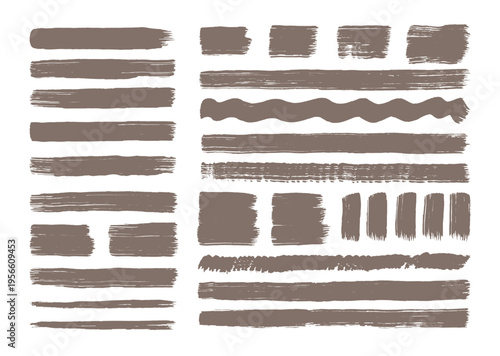 Collection of distressed brown border elements and strips