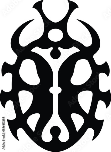 a beetle with hard shell and short antennae the entire image silhouette vector illustration on transparent background