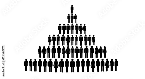 A large group of people form a pyramid shape standing together.