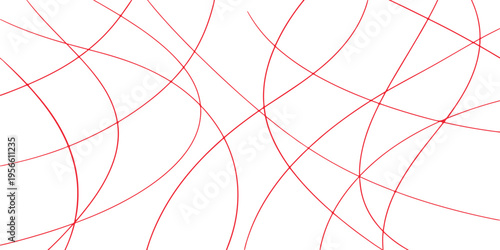 Abstract background featuring a series of intersecting thin red lines on a clean white backdrop