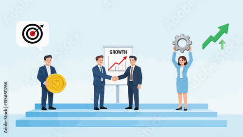 Business team growth collaboration