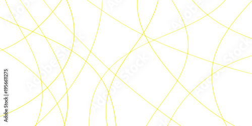 Obraz na płótnie A minimalist abstract illustration featuring thin yellow curved lines on a stark