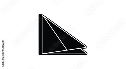 Black Folded Napkin Vector Icon