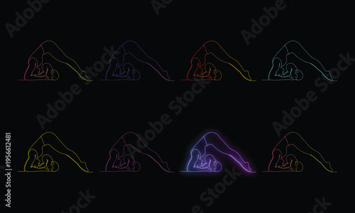 Neon Yoga Poses Collection