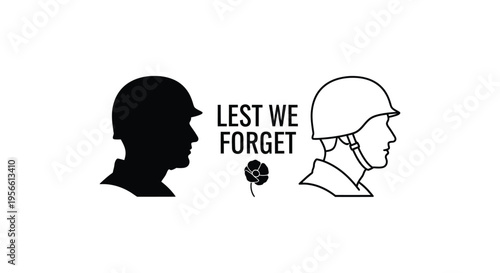Lest We Forget Soldier Silhouettes Vector