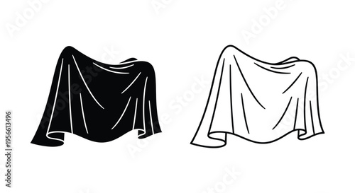 Hidden Object Under Cloth Vector Illustration