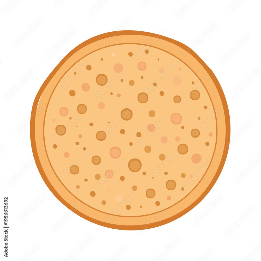 Fototapeta premium A flat vector illustration of a classic cheese pizza viewed from above with a subtle shadow