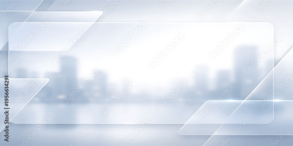 Fototapeta premium Abstract Glassmorphism City Background with Blurred Skyline, Modern Corporate Business Banner Design.Vector Illustration.