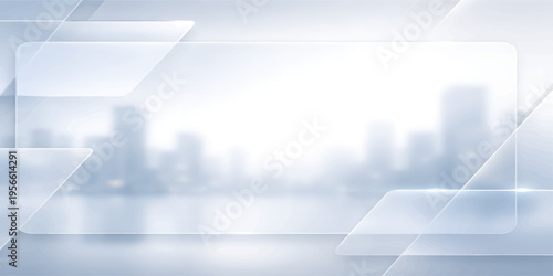 Abstract Glassmorphism City Background with Blurred Skyline, Modern Corporate Business Banner Design.Vector Illustration.