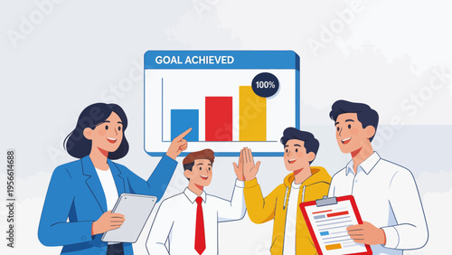Business team celebrating goal achievement