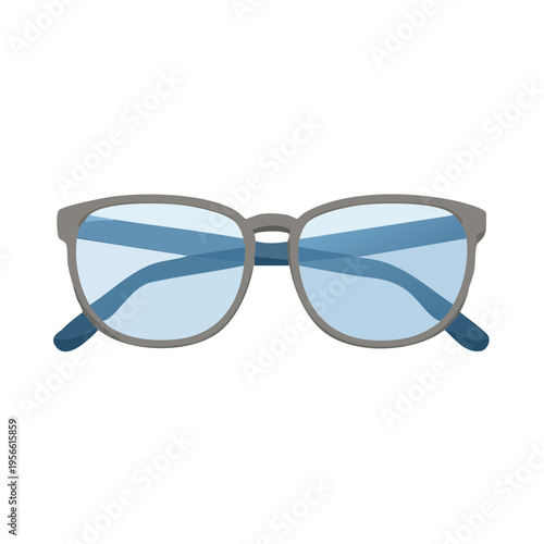Modern Gray and Blue Eyeglasses for Vision Correction or Fashion Accessory