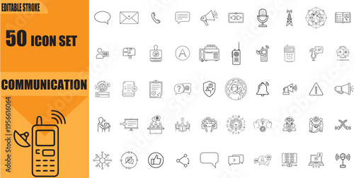 Mobile phone icons for communication.